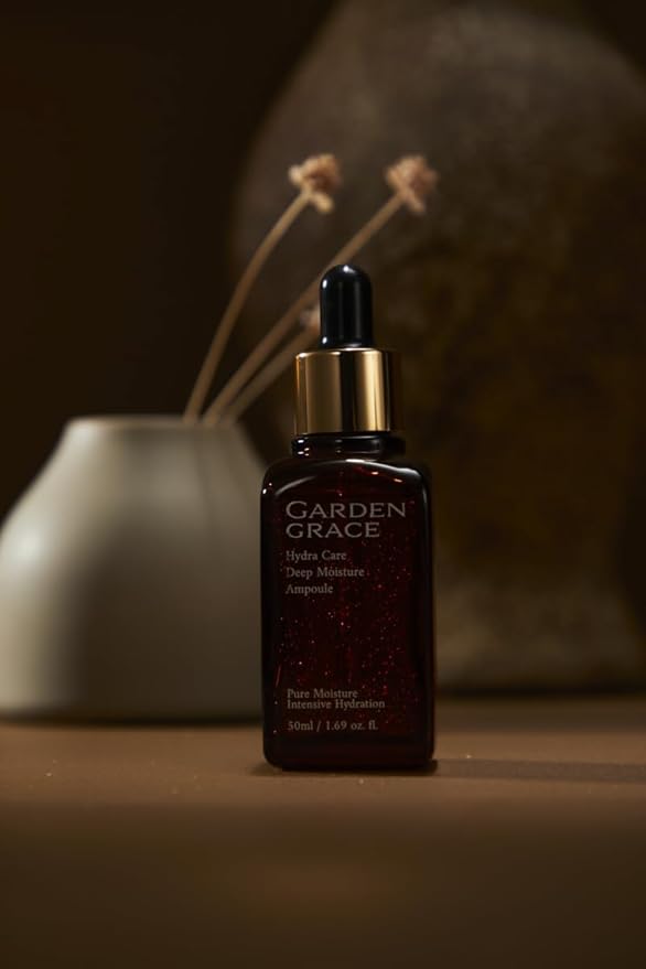 GARDENGRACE Hydra Care Deep Moisture Ampoule(serum) 50ml, 1.69 fl.oz, Rich Natural Korean Skincare for an Even Skin Tone. Aloe vera leaf water instead of purified water(70.26%)