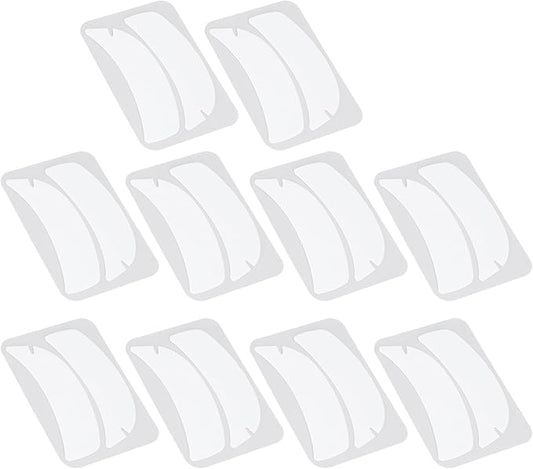 10 Pairs Reusable Silicone Under Eye Gel Pads for Eyelash Extensions, Flexible Notch Design Eyelash Extension Patches for Salons Individuals Schools (White)