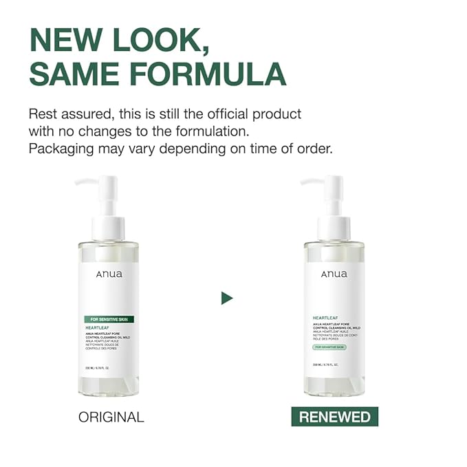 ANUA Heartleaf Pore Cleansing Oil MILD, Sensitive Skin Face Wash, Oil Cleanser for Face, Makeup Blackhead Remover, Korean Skin Care, Non-Comedogenic, Fragrance Free 6.76 fl oz(200ml)