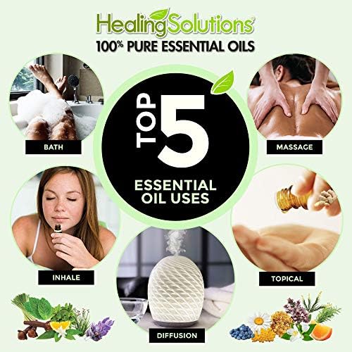 Healing Solutions Oils - 2 oz Ravintsara Essential Oils Organic, Pure, Undiluted Ravintsara Oil for Hair Diffuser Skin - 60ml