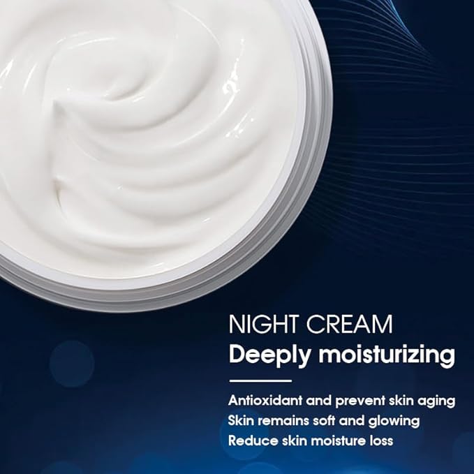 Renewing Coenzyme Q10 Night Cream – Intense Hydration & Anti-Aging Formula for Sensitive Skin, Non-Greasy Overnight Repair with Hyaluronic Acid 1.7 Fl Oz