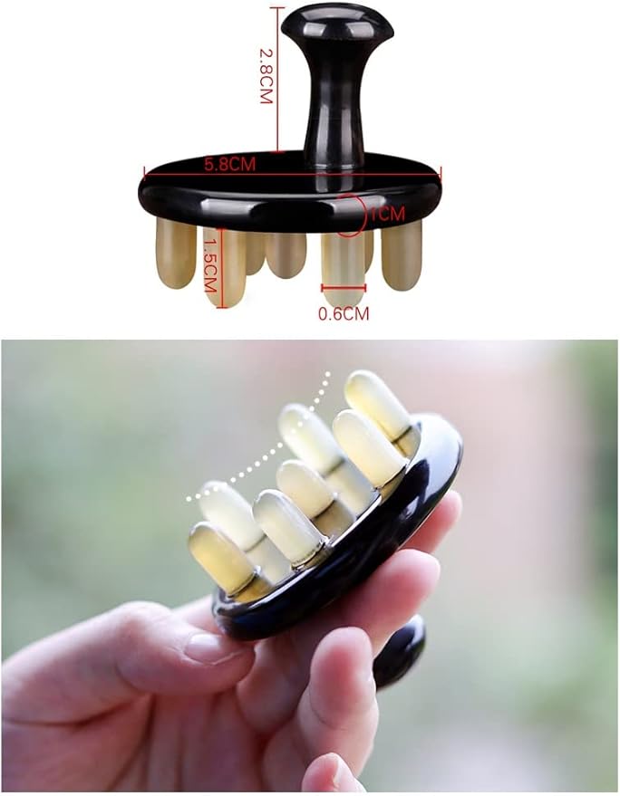 Scalp Massager Horn Comb Multifunctional Massager Reflexology Tools Gua Sha Comb Facial Body Head Lymphatic Drainage Massage Tools