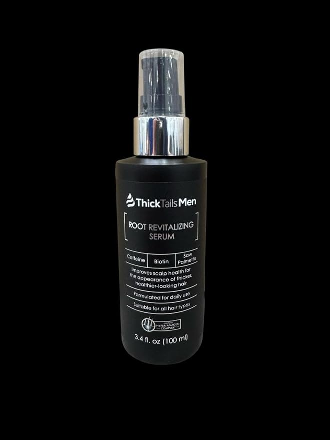 Men’s Root Stimulating Leave-In Serum for Thicker, Fuller-Looking Hair – Daily Vegan Hair Strengthener with Biotin, Caffeine & Saw Palmetto – Lightweight, Fast-Absorbing Formula