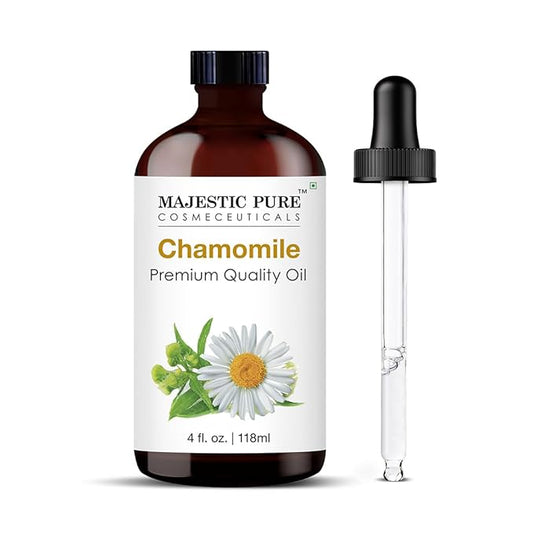 MAJESTIC PURE Chamomile Essential Oil | 100% Pure and Natural | Premium Grade Essential Oils for Hair Care, Home Diffusers, Skin, Aromatherapy, Massage and Humidifiers | 4 Fl Oz