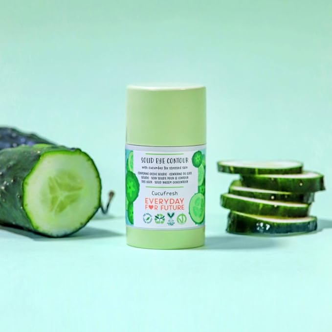 Cucumber Solid Eye Contour Serum Stick | Cooling Eye Serum Stick | Vegan & Cruelty Free Eye Serum Stick | 99% Natural Eye Serum Stick | 1.06 oz