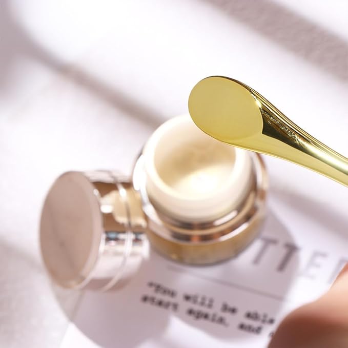 3 Pcs Gold Makeup Sticks Mud Mixing Tool, Acrylic Cosmetic Spatulas Scoop Face Cream Spoons Portable Mask Stick Cosmetic Mask Spoon Spatulas Treatments and Masks