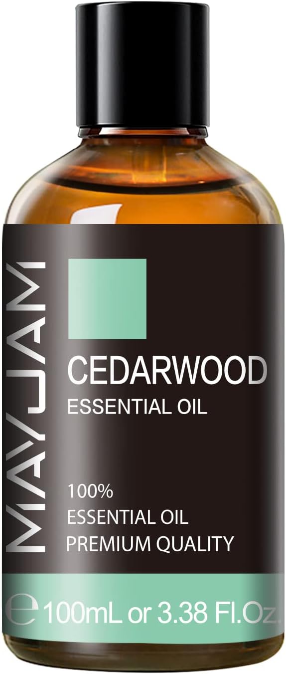 Cedarwood Essential Oil 100ML/3.38FL.OZ, MAYJAM Premium Grade Cedarwood Oil Essential Oils with Glass Dropper, Great for Aromatherapy Diffuser and DIY Soap Making