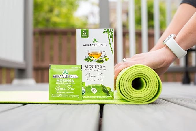 Miracle Tree - 6 Count of Organic Moringa Superfood Tea, 25 Individually Sealed Tea Bags, Green Tea (Keto, Detox, Energy/Immunity Booster, Vegan, Gluten-Free, Organic, Non-GMO, Decaffeinated)