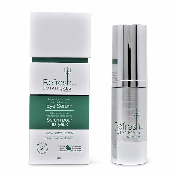 Refresh Botanicals Organic Eye Serum | Eye Cream for Under Eye Puffiness, Dark Circles & Fine Lines | For All Skin Types | Paraben & Chemicals free | 30 ml