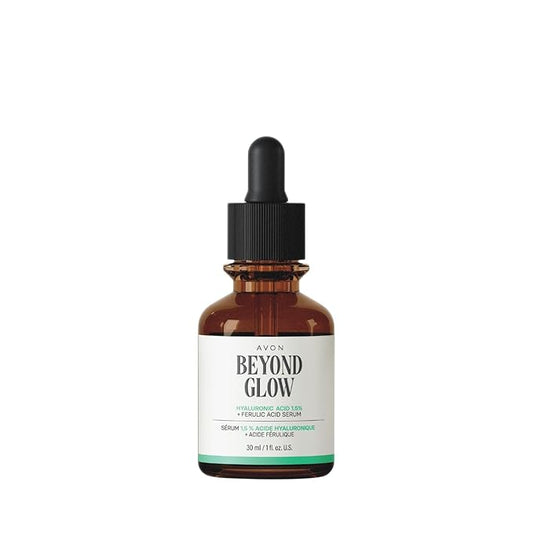 Avon Beyond Glow Hyaluronic Acid 1.5% + Ferulic Acid Serum - Powerful Hydration & Antioxidant Protection for Radiant Skin - Defends Against Environmental Stressors, Lightweight, 1 fl. oz.
