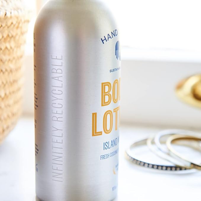 Hand in Hand Moisturizing Body Lotion, Dry Skin Lotion with Shea Butter, 10 Fl Oz, Fresh Coconut & Mango Leaf, Island Mimosa Scent, 2 Pack