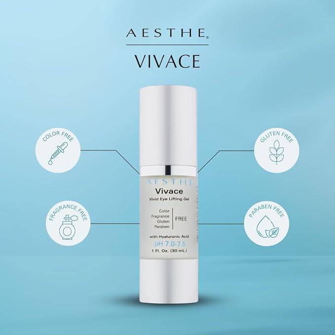 Aesthe Vivace Eye Lifting Gel - Revitalize & Firm - Natural Botanical Ingredients - Morning Skincare - Cucumber Extract, Sea Kelp, Hyaluronic Acid & More - Suitable for All Skin Types- 1 fl oz