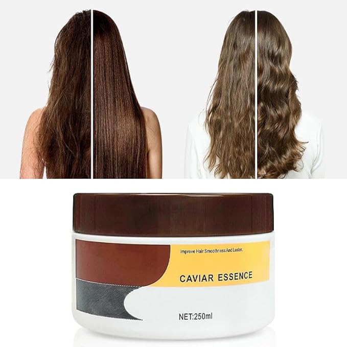 Caviar Essence Hair Mask, Deep Repair Conditioning Argan Oil Collagen Hair Mask Essence for Dry Damaged Hair, Types Hydrating and Nourishing Formula for Dry Hair