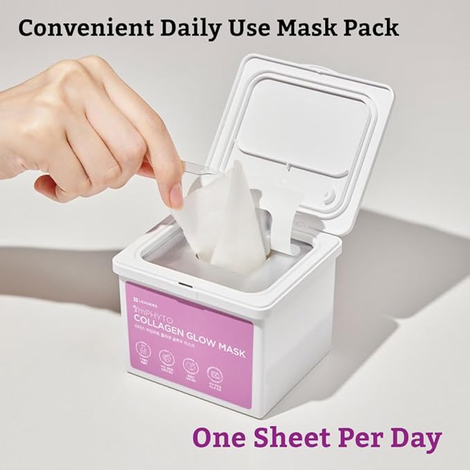 I'MPHYTO Collagen Glow Mask (220 ml, 20 Masks) - Revitalize Your Skin with Plant-Derived Pseudo Collagen and Phyto Vitamins