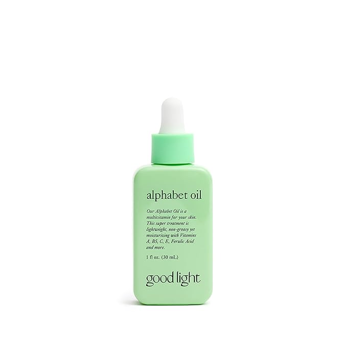Good Light Alphabet Oil, Lightweight and Non-Greasy Skin Oil for Face, Neck, Chest and Hands, Multi-Vitamin Oil for All Skin Types, Cruelty-Free and Vegan Skincare