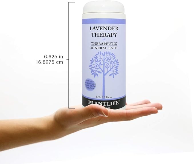Plantlife Lavender Therapy Bath Salts - Straight from The Plant Natural Aromatherapy Bath Salts - Balance, Calm, and Release Tension in The Body - Made in California 16 oz