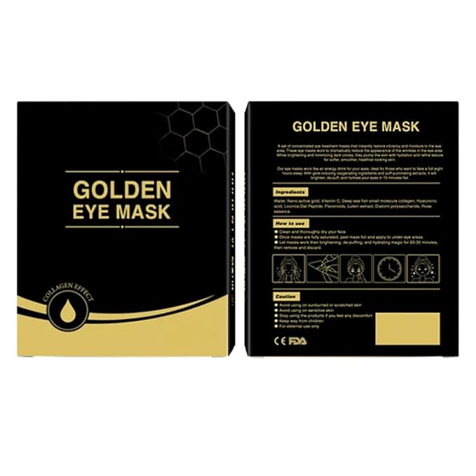 24K Gold Under Eye Patches with Collagen, Deep Hydration & Anti-Aging Treatment pack of 12