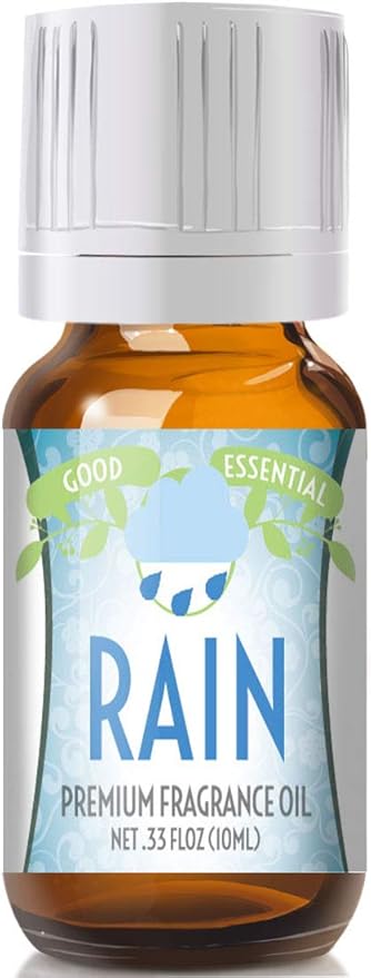 Good Essential Professional Rain Fragrance Oil (10ml/0.33 fl oz) for Diffuser, Candles, Soaps, Lotions, Perfume - Aromatherapy Rain Scented Oil