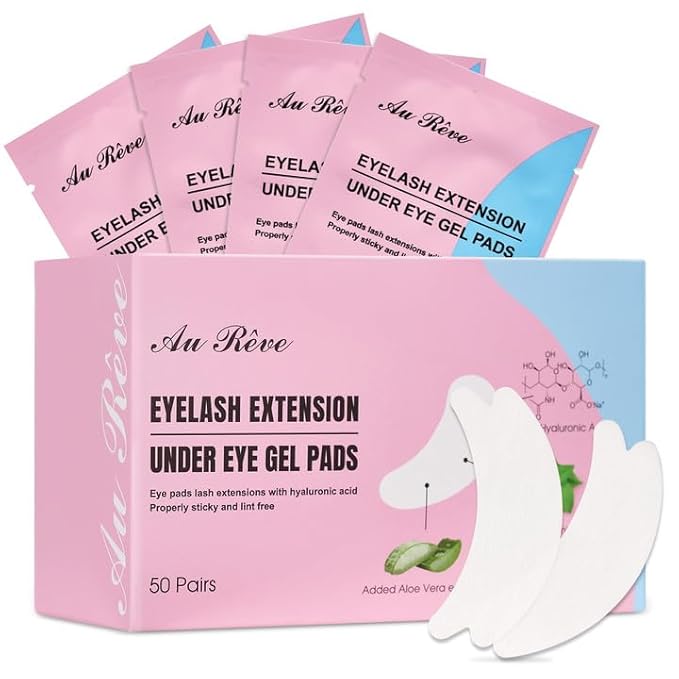 50 Pairs Under Eye Patches,Eye Pads Lash Extensions Lint Free, Eyelash Extension Patches Add Aloe Vera Hydrogel Lash Pad