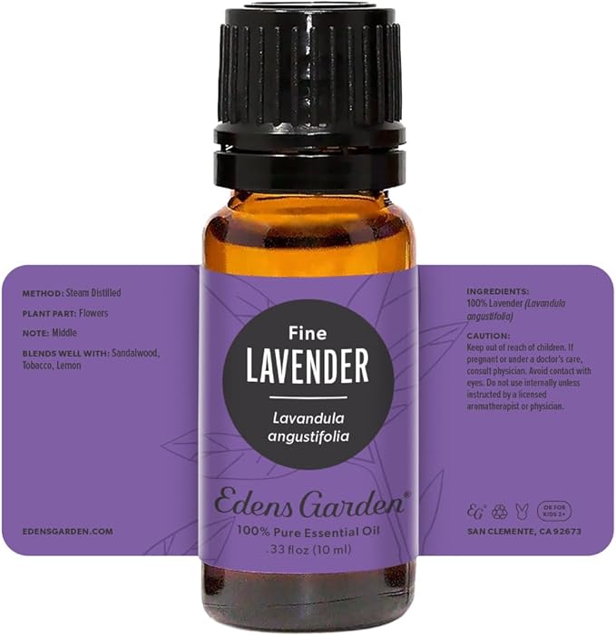 Edens Garden Lavender- Fine Essential Oil- 100% Pure Premium Grade, Undiluted, Natural, Therapeutic, Aromatherapy, The Best for Diffuser, Candle, Humidifiers, Kid Safe 10 ml (.33 fl oz)