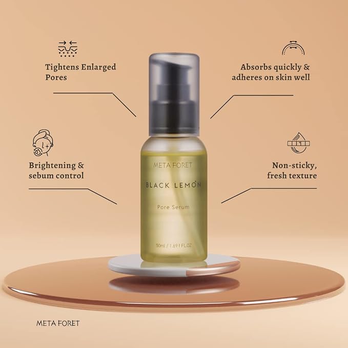 METAFORET Black Lemon Pore Serum 50ml / 1.69fl.oz Niacinamide, Pore Tightening Reducer, Tone-up for Dark Spots, Diminishes Acne Prone, Antiwrinkle