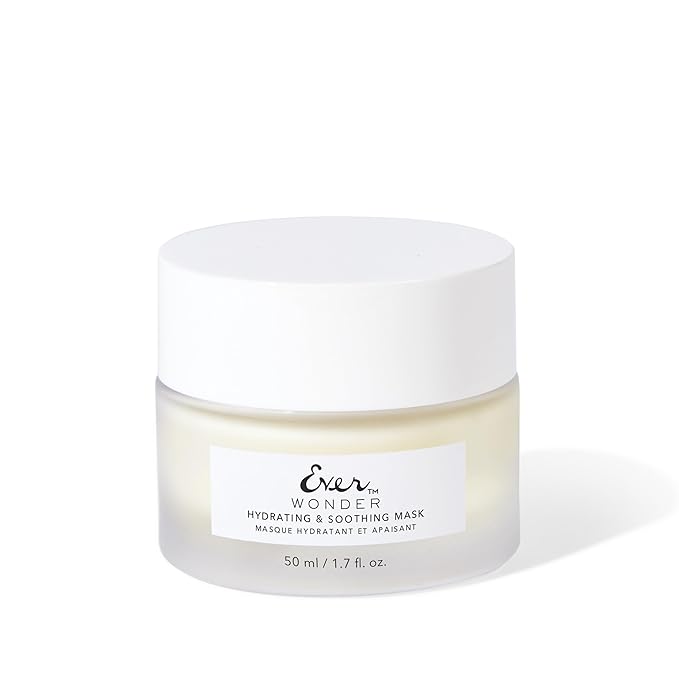 EVER Wonder Hydrating and Soothing Mask - Collagen Face Mask, Anti-Aging Face Mask for Sensitive Skin, Rose Water, Hyaluronic acid & Squalane Rich Hydrating Face Masks, 1.7 fl oz