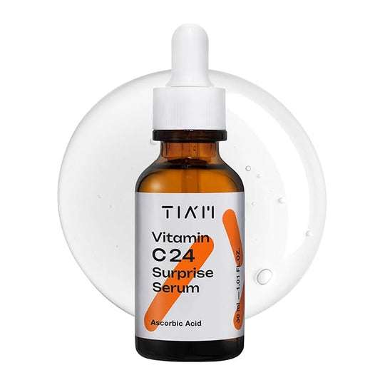 TIAM Vitamin C24 Surprise Serum, 1.01 fl oz, Glow-Boosting & Anti-Aging with Vitamin E and Ferulic Acid for Dull Skin and Fine Lines, Korean Skin Care