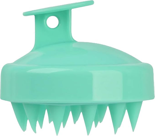 Scalp Massager Shampoo Brush with Gentle Silicone Bristles for Scalp Care, Gentle Silicone Scalp Massager Shampoo Brush for Dandruff Removal, Green