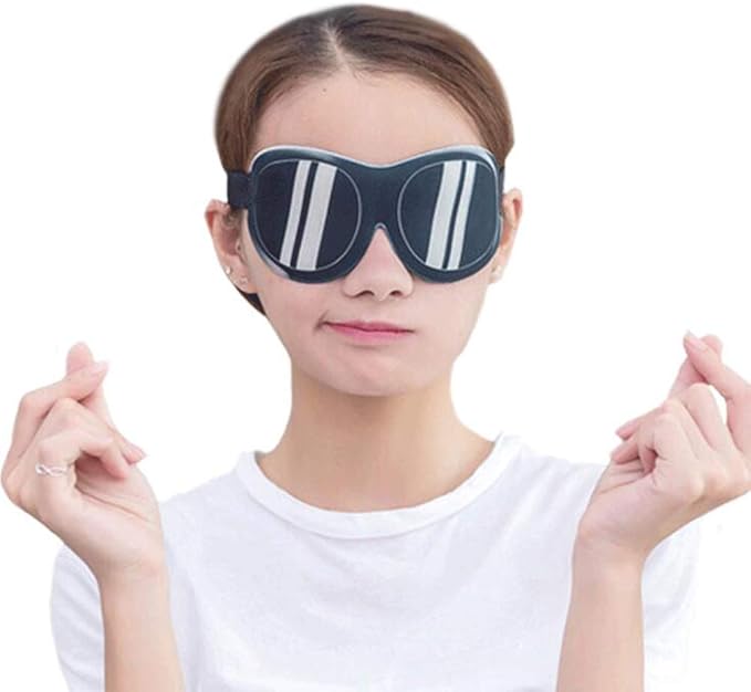 Honbay 3D Funny Eyeshade Soft Sleep Eye Mask with Adjustable Head Strap for Travel, Game, Party, Rest, Sleeping(Sunglasses)