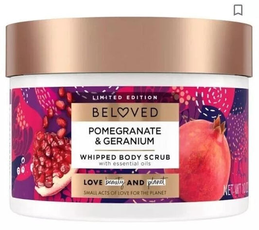 Love Beauty and Planet Pomegranate and Geranium Whipped Body Scrub, 10 Fl Oz (Pack of 1)