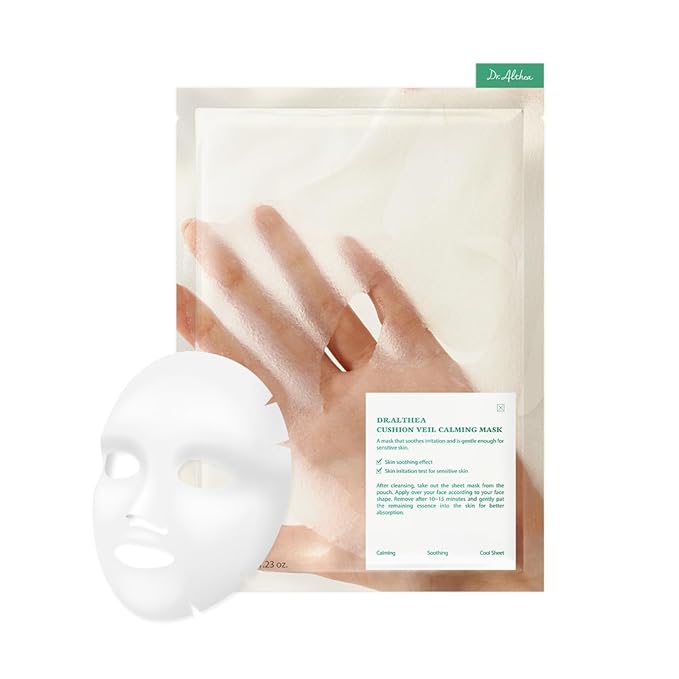 Dr.Althea Cushion Veil Calming Mask | Cooling Mask to Help Reducess Redness | Soothe Irritated Skin with CICA Complex | Vegan Korean Skincare (Pack of 4)