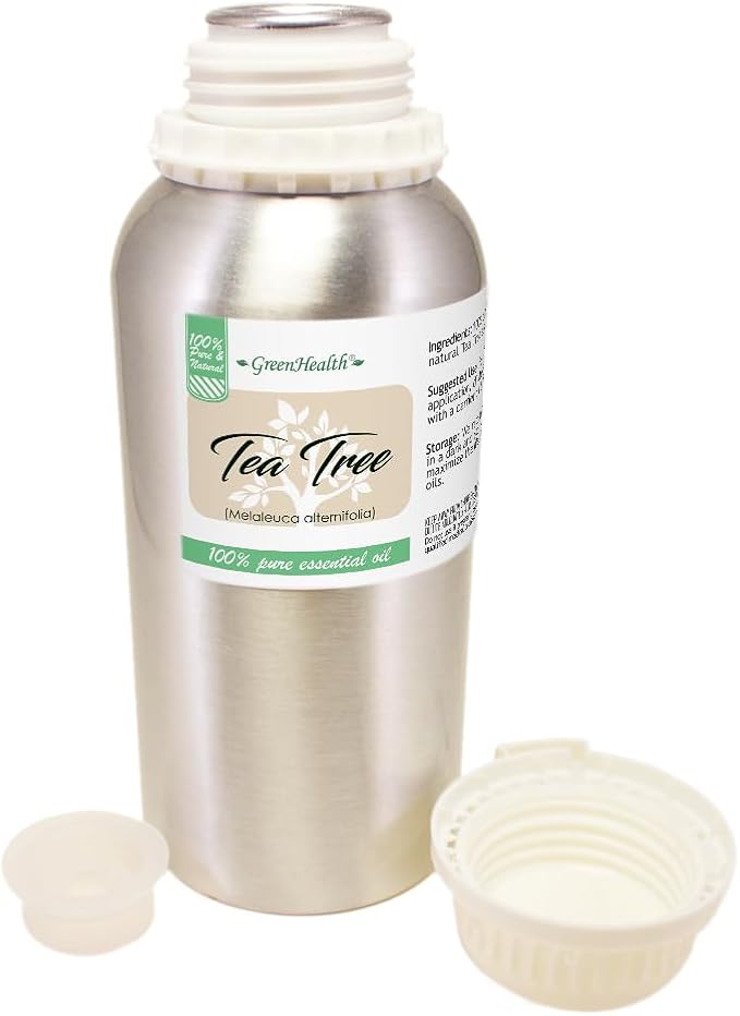 GreenHealth - 16 fl oz Tea Tree Essential Oil (100% Pure & Natural), Aluminum Bottle, Uncut