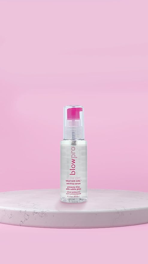 blowpro Weather Girl Anti-Frizz Serum, Protects Hair All Day Long, Weightless Serum, Blend of Soy and Silk Enhance Hair with Luster and Softness, No Greasy Residue Travel size spray bottle 1.5 fl.oz