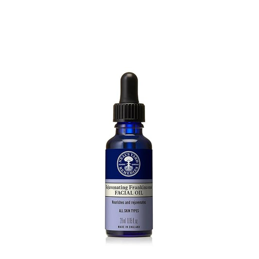 Neal's Yard Rejuvenating Frankincense Facial Oil, 12-Hour Skin-Balancing Moisture, Replenishes & Rejuvenates All Skin Types, Cruelty Free, 28mL