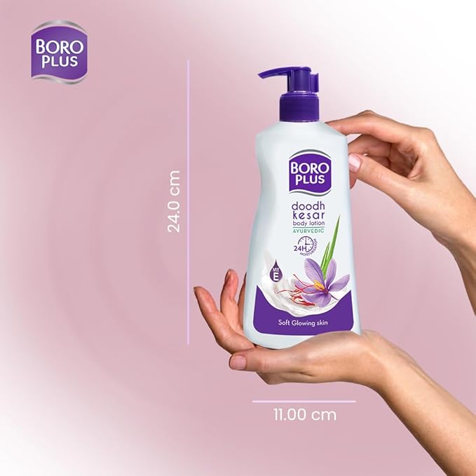 Ayurvedic Body Lotion | with Milk & Saffron | Moisturizing Lotion for Dry Skin | Hydrates & Provide Soft and Supple Skin | 13.53 Oz/400ml