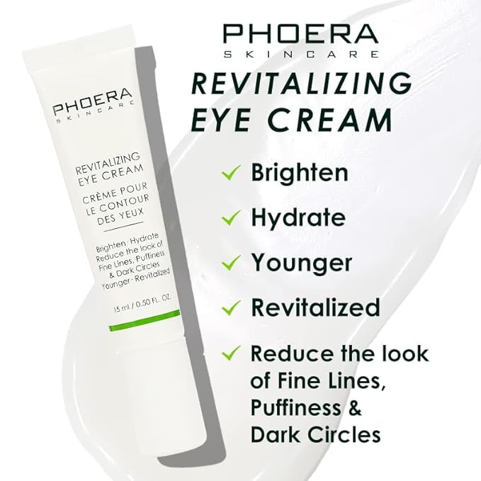 Phoera Revitalizing Eye Cream Brighten Hydrate Reduce The Fine Lines, Dark Circle Wrinkles And Puffiness For Men And Women Skin Loving Ingredients Apply In Morning And At Night