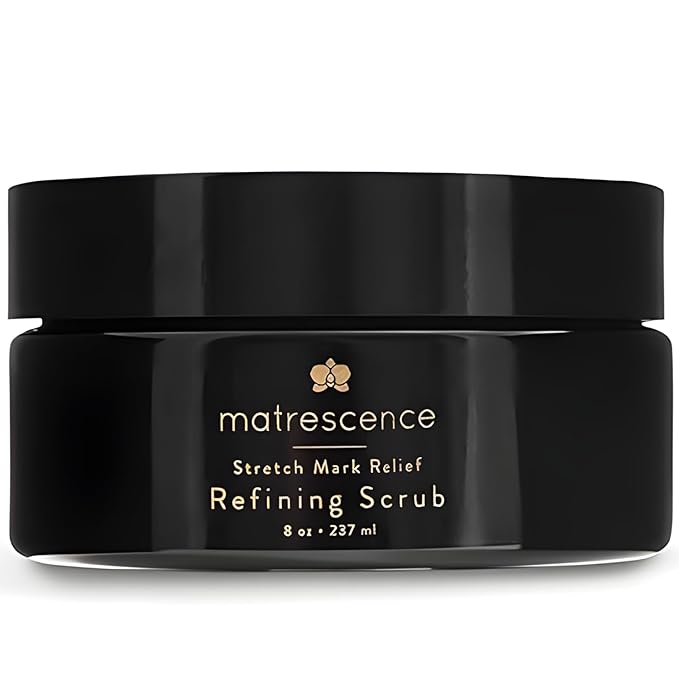 Stretch Mark Relief Refining Exfoliating Belly Scrub (8oz/118ml) | Spa-Quality Maternity Skin Treatment | Pregnancy-Safe Skincare Made for Mom | Renewing Skin Essentials for Mom