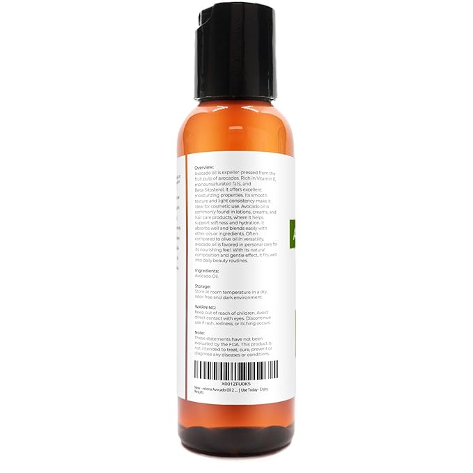 velona Avocado Oil 2 Fl Oz | 100% Pure and Natural Carrier Oil | Expeller-Pressed | Hair, Body and Skin Care | Use Today - Enjoy Results