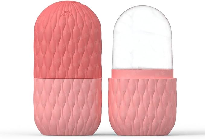 Ice Roller for Face, Ice Cube Facial Roller Massager, Reusable Silicone Face/Neck Ice Mold for Naturally Skin Care, De-Puff Eye Bags, Reduce Migraine Pain