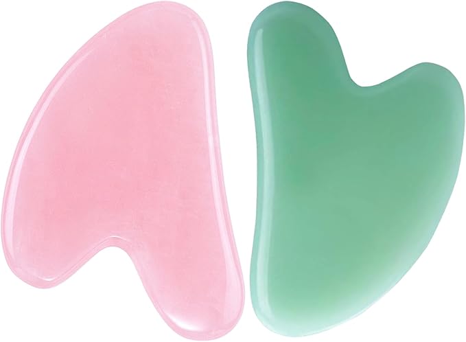 2pcs face gua sha Board Set, gua sha Jade Manual Massage Stick for face and Body, for Sculpting jaw line and eliminating Puffiness Relieving Tension Redness Daily Skincare, Men Women self Care Gifts