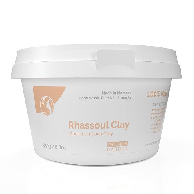 Fatima's Garden Rhassoul Clay - Natural Detox Clay for Skin & Hair, 250g