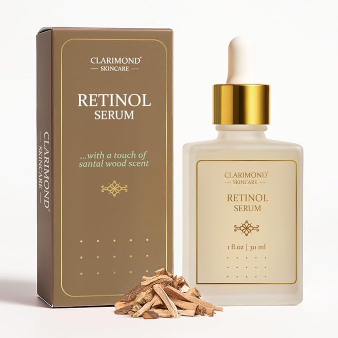CLARIMOND Retinol Multi-Peptides Serum for Face – 2.5% Resurfacing Retinol and Hyaluronic Acid Serum with Niacinamide & Aloe Vera for Anti-Aging, Brightening, Wrinkle Reduction & Dark Spot Treatment
