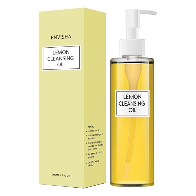 ENVISHA Lemon Deep Cleansing Oil, Oil Cleanser for Face, All Naturally Makeup Remover, Cleanses without Clogging Pores, All Skin Types, 7 FL.OZ