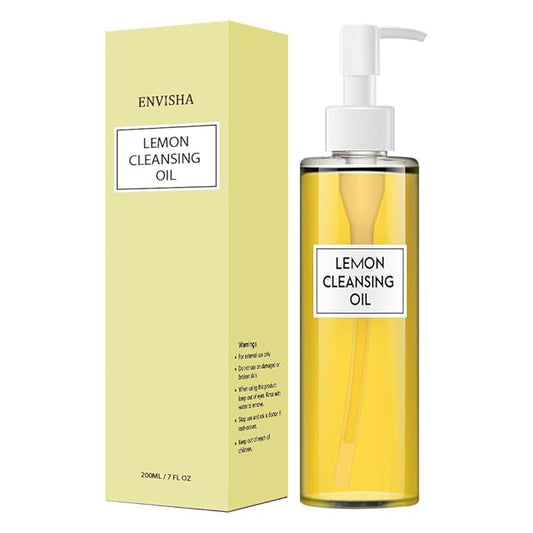 ENVISHA Lemon Deep Cleansing Oil, Oil Cleanser for Face, All Naturally Makeup Remover, Cleanses without Clogging Pores, All Skin Types, 7 FL.OZ