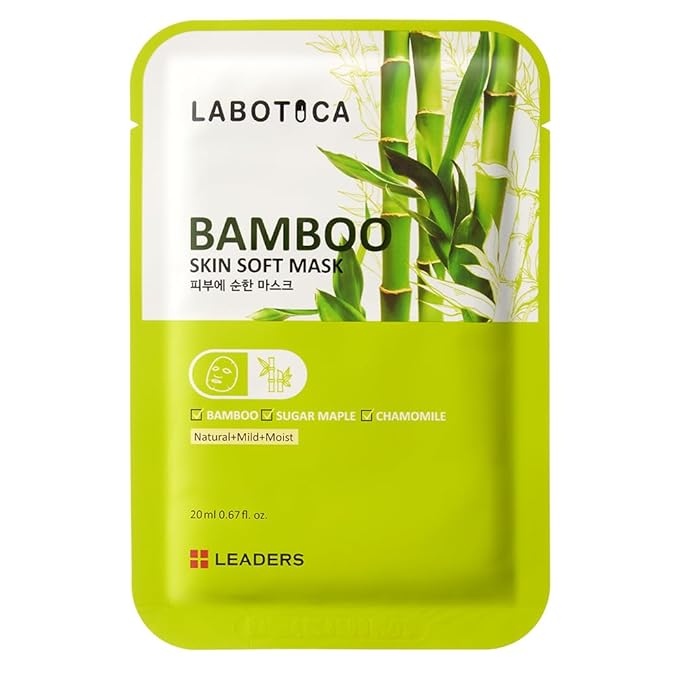 Bamboo Skin Soft Mask - Hydrating Face Mask for Even Skin Tone, Sensitive Skin, and Anti-Aging Korean Skincare (10 Sheets)