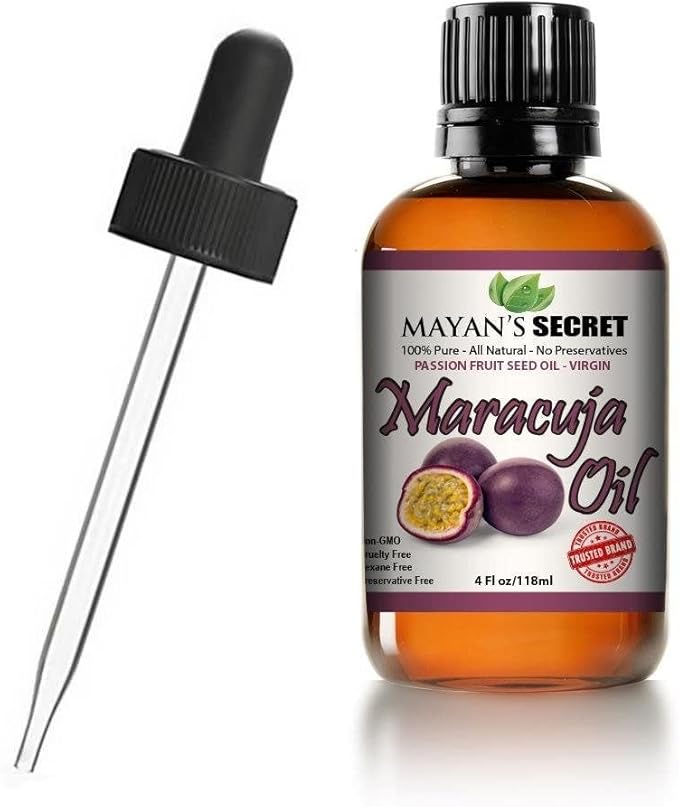 Mayan's Secret Pure Carrier and Essential oils for Skin Care, Hair, Body Moisturizer for Face-Anti Aging Skin Care (Maracuja Oil (Passion Fruit), 4oz)