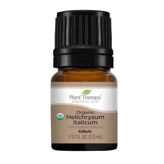 Plant Therapy Organic Helichrysum Italicum Essential Oil for Skin 100% Pure, USDA Certified Organic, Undiluted, Natural Aromatherapy for Diffusion, Therapeutic Grade 2.5 mL (1/12 oz)