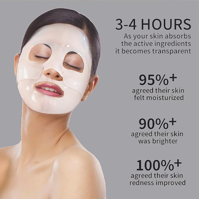 4 PACK Deep Collagen Overnight Mask, Bio-collagen Face Hydrogel Mask Korean Skincare Facial sheet masks for lifting, firming, and Elasticity Improvement (Collagen Mask)
