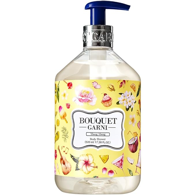 Bouquet Garni Body Shower Ylang Ylang Fragrance - Gentle Cleaning, Skin Care, Long-lasting Fragrance (Containing Purslane, Rosemary, and Lavender Extract) - 17.6 oz