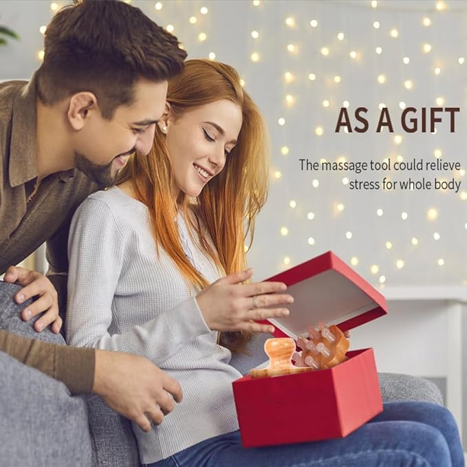 Natual Jade Massage Head, with Wooden Hander Comb,for Scalp Massager, Head Ficial, Body Acupressure Tool,gua sha Scraping, Relieve Fatigue,Stress Relax Device,for Hair Growth (Green)